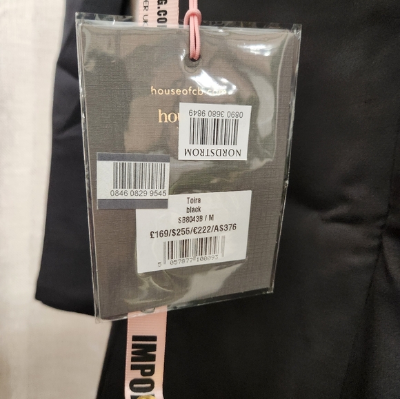 NWT  House of CB Toira Black Draped Corset Long Sleeve Mini Dress M - Picture 8 of 8